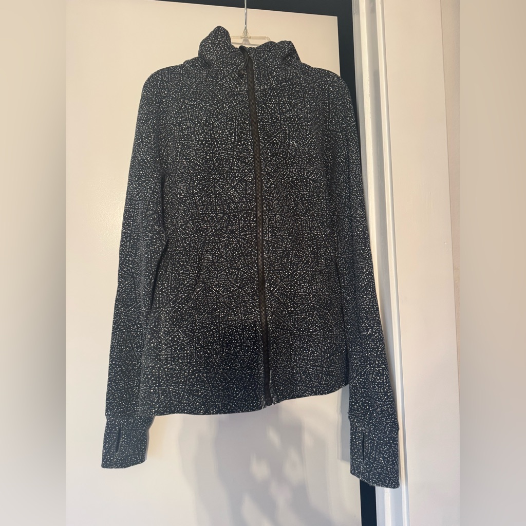 Lululemon Athletica Black Microdot Zip-Up Bomber Jacket
